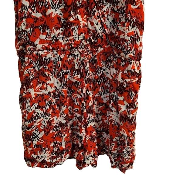 Banana Republic red white black spaghetti  strap v-neck one piece romper shorts - Picture 7 of 9